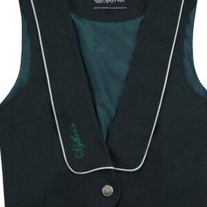 Slytherin Green Embroidered Vest with Piping